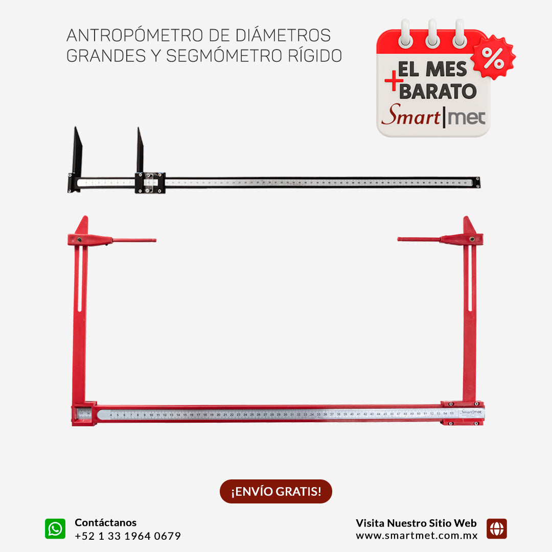 Kit Antropómetro Largo + Segmómetro Rigido Acrilico