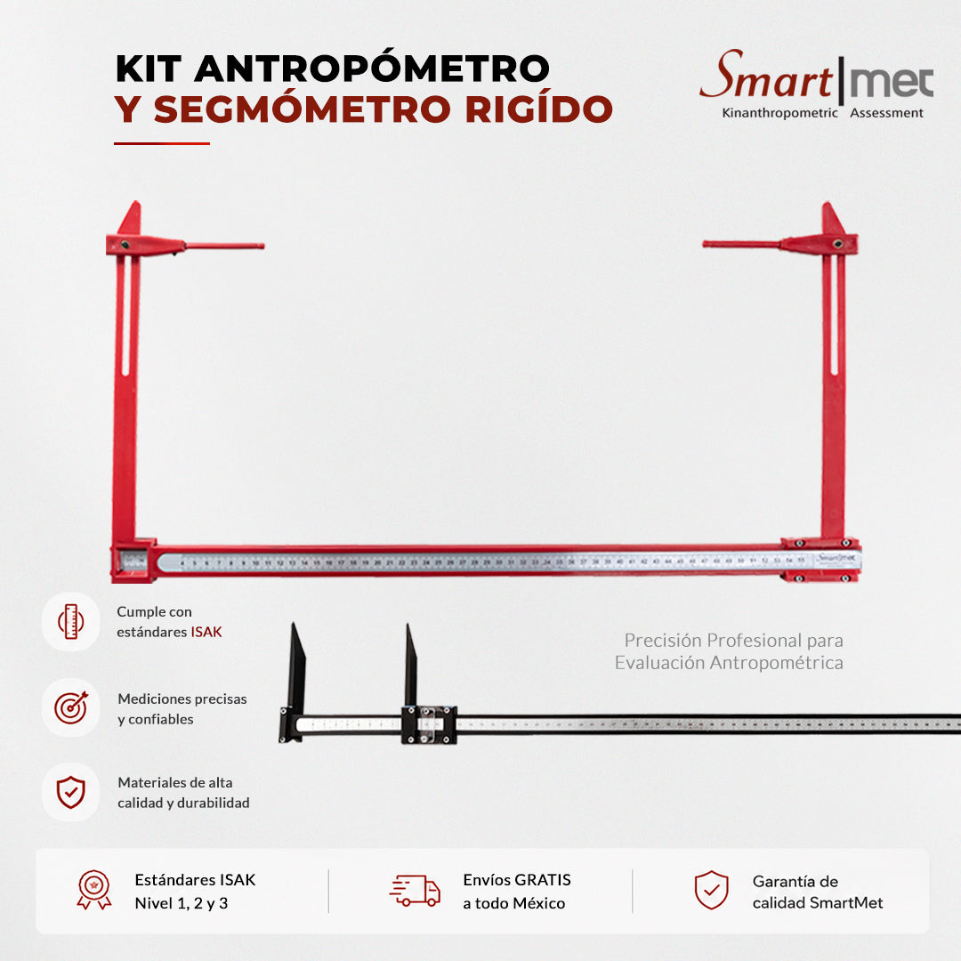 Kit Antropómetro Largo + Segmómetro Rigido Acrilico