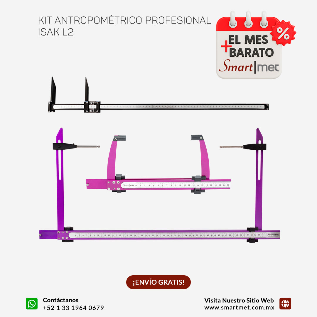 Kit Antropómetro Largo, Corto y Segmómetro Rígido