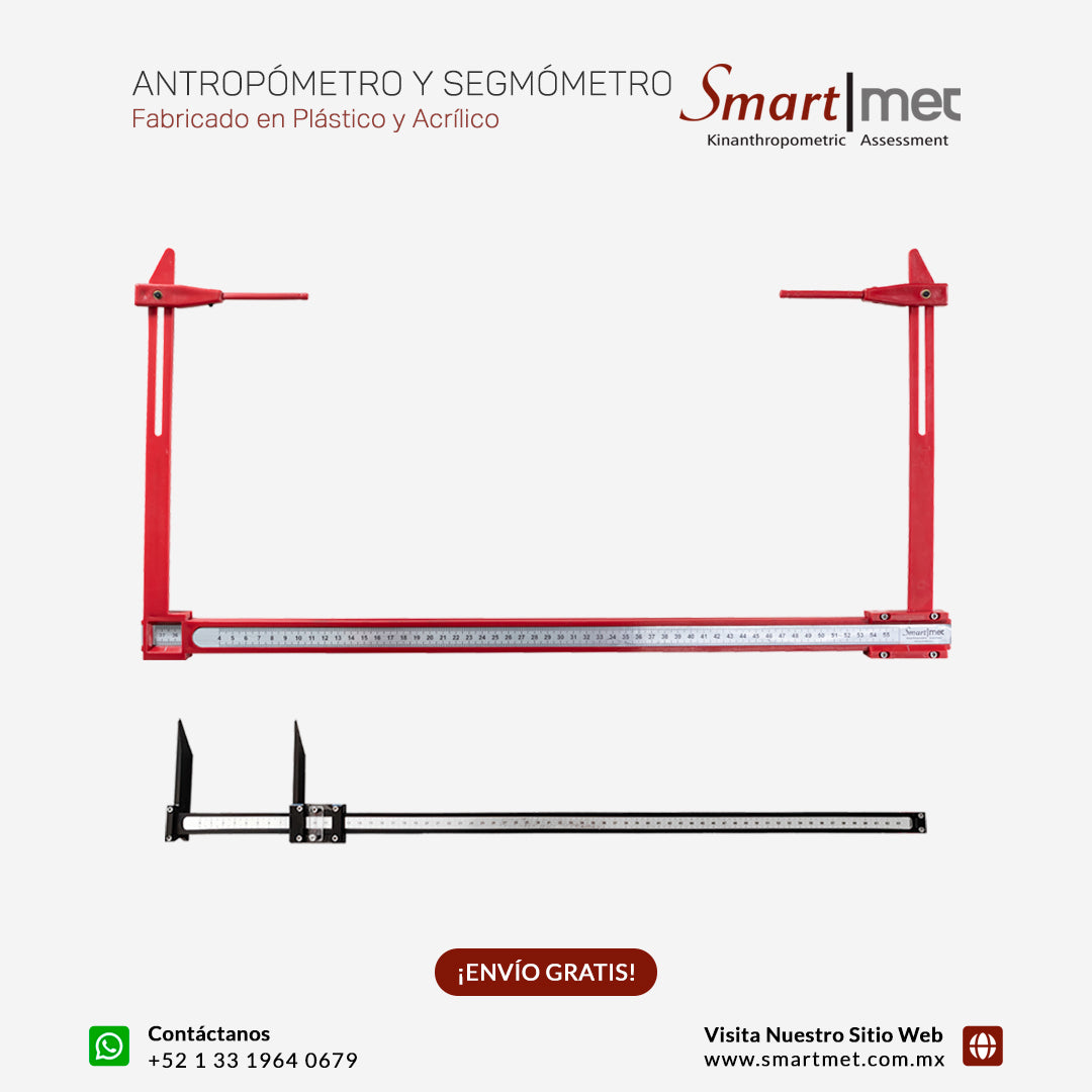Kit Antropómetro Largo + Segmómetro Rigido Acrilico