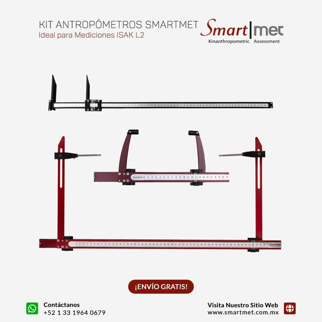 Kit Antropómetro Largo, Corto y Segmómetro Rígido
